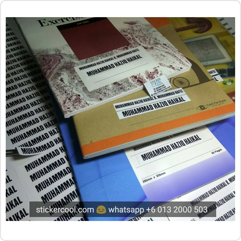  Sticker Nama Buku  Sekolah Sticker  Cool Tempah Sticker  